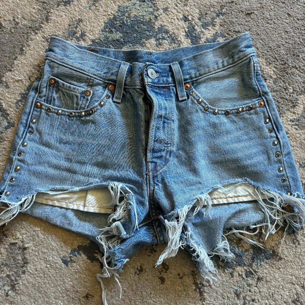 Levi’s Studded Denim Jean Shorts,